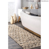 Beige Blue Jute Braided Runner Rugfor Living Room – 24 x 216 handmade by LoomifyHome