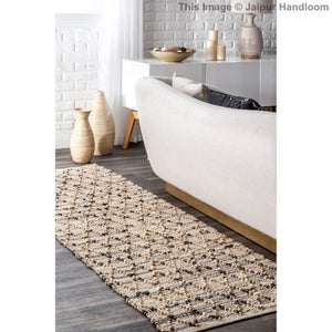 Beige Blue Jute Braided Runner Rugfor Living Room – 24 x 216 handmade by LoomifyHome