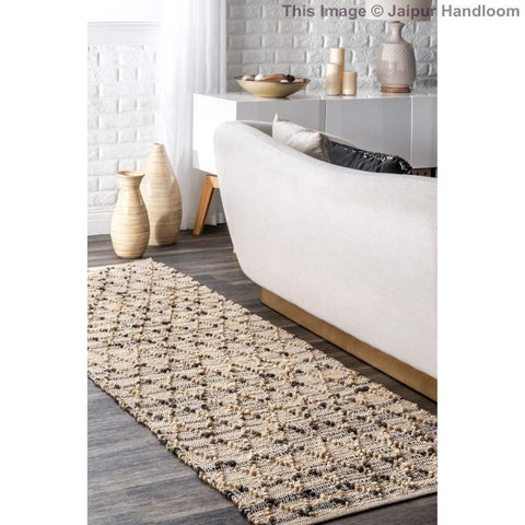 Beige Blue Jute Braided Runner Rugfor Living Room – 24 x 216 handmade by LoomifyHome
