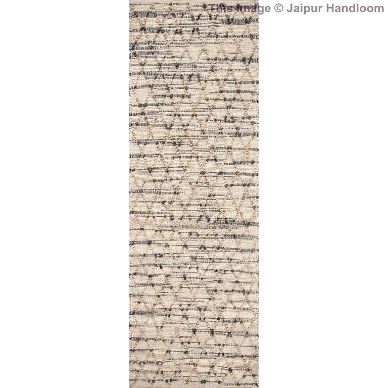 Beige Blue Jute Braided Runner Rugfor Living Room – 24 x 216 handmade by LoomifyHome