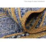 Beige Blue Jute Braided Runner Rugfor Living Room – 24 x 192 handmade by LoomifyHome