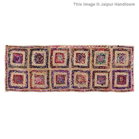 Beige Blue Jute Braided Runner Rugfor Living Room – 2 x 14 handmade by LoomifyHome