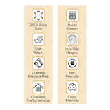 Round Natural Rug Scalloped Jute Round Rug Beige Eco Friendly Rug Round Braided Jute Area Rug Scallop Round jute Rug Circle