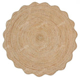 Round Natural Rug Scalloped Jute Round Rug Beige Eco Friendly Rug Round Braided Jute Area Rug Scallop Round jute Rug Circle