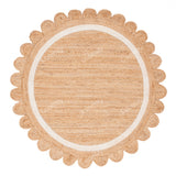 Round Natural Rug Scalloped Jute Round Rug Beige Eco Friendly Rug Round Braided Jute Area Rug Scallop Round jute Rug Circle