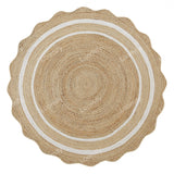 Round Natural Rug Scalloped Jute Round Rug Beige Eco Friendly Rug Round Braided Jute Area Rug Scallop Round jute Rug Circle
