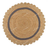 Round Natural Rug Scalloped Jute Round Rug Beige Eco Friendly Rug Round Braided Jute Area Rug Scallop Round jute Rug Circle