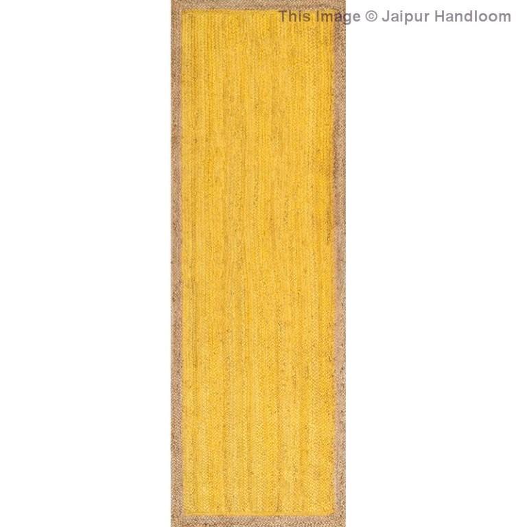 Beige Blue Jute Braided Runner Rugfor Living Room – Beige handmade by LoomifyHome