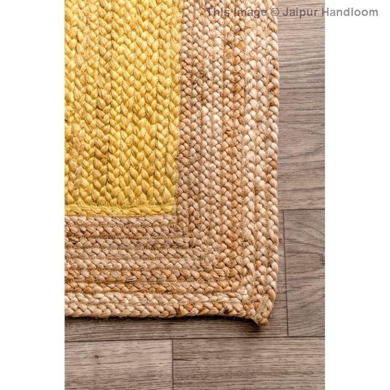 Beige Blue Jute Braided Runner Rugfor Living Room – Beige handmade by LoomifyHome