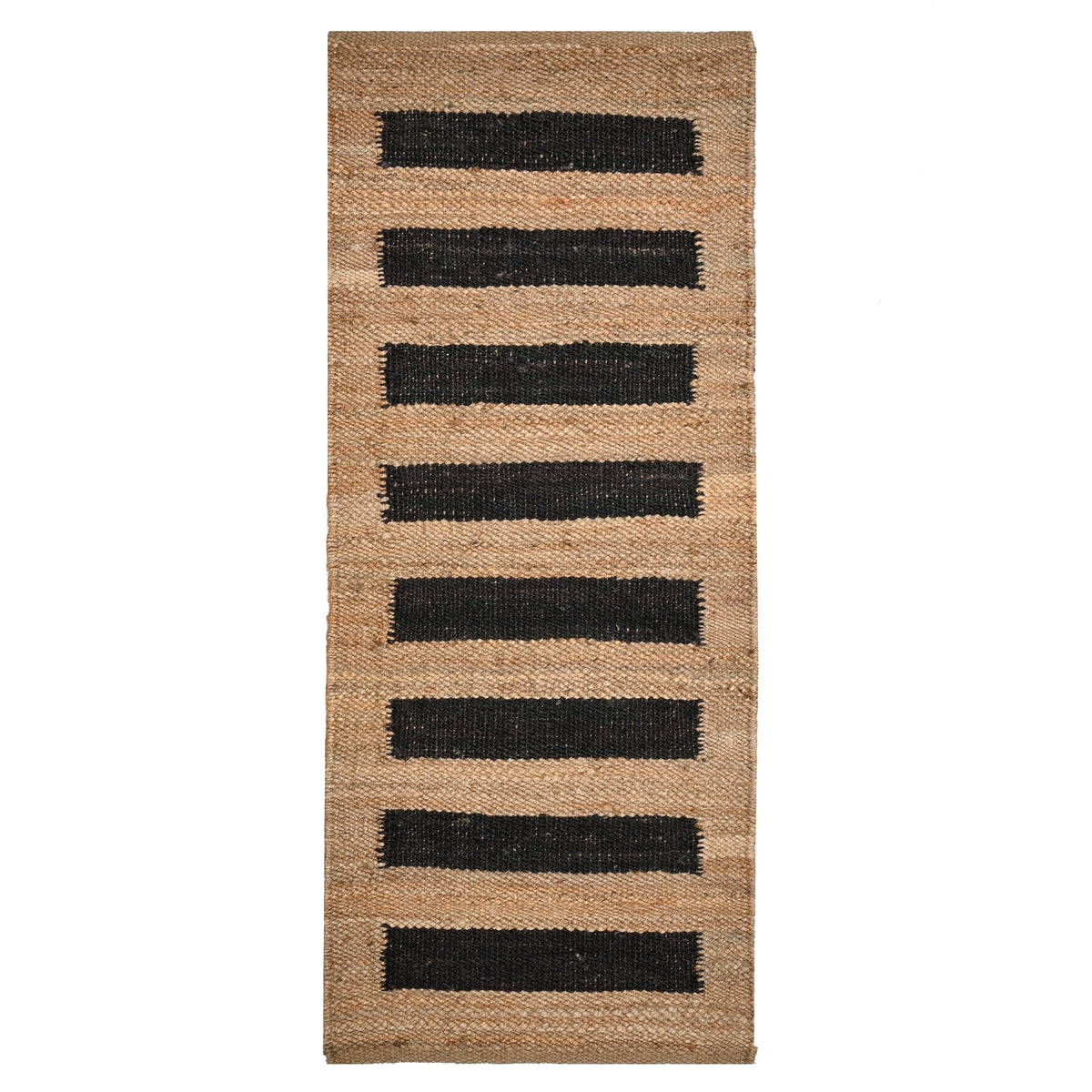 Black Beige Jute Braided Stair Runnerfor Living Room handmade by LoomifyHome