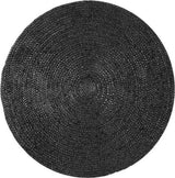 Black White Jute Braided Round Rugfor Living Room – Solid handmade by LoomifyHome
