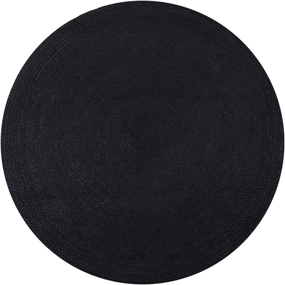Black White Jute Braided Round Rugfor Living Room – Solid handmade by LoomifyHome