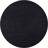 Black White Jute Braided Round Rugfor Living Room – Solid handmade by LoomifyHome