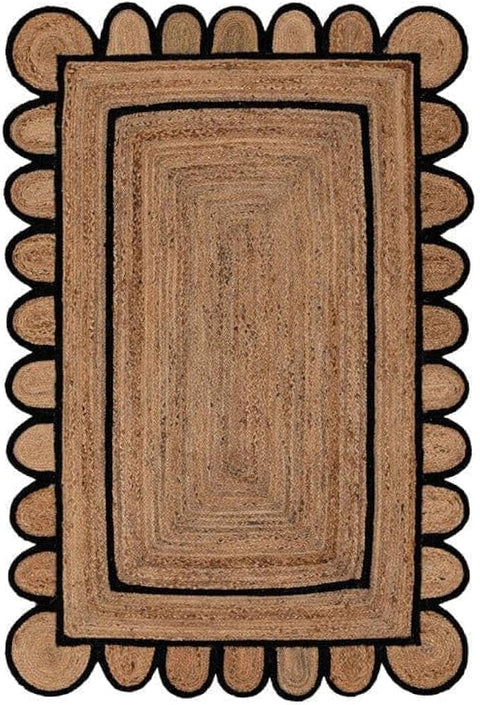 Black Beige Jute Braided Runner Rugfor Living Room – Coastal handmade by LoomifyHome