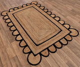 Black Beige Jute Braided Runner Rugfor Living Room – Coastal handmade by LoomifyHome