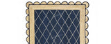 Navy Jute Rug- Scallop Jute Rug Scalloped Jute Rug Jute Scallop Rug Boho Decor Jute Rug Scalloped Border Rug Handbraided Rug