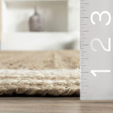 Wavy Navy Jute Scallop Rug Wave Scalloped Jute Rug Scalloped Rug Boho Decor Rug Scalloped Border Rug Hand braided Rug Custom