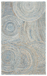 Beige Blue Jute Braided Area Rugfor Living Room – 48 x 72 handmade by LoomifyHome