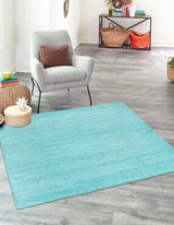 Beige Blue Jute Braided Runner Rugfor Living Room – Bohemian handmade by LoomifyHome
