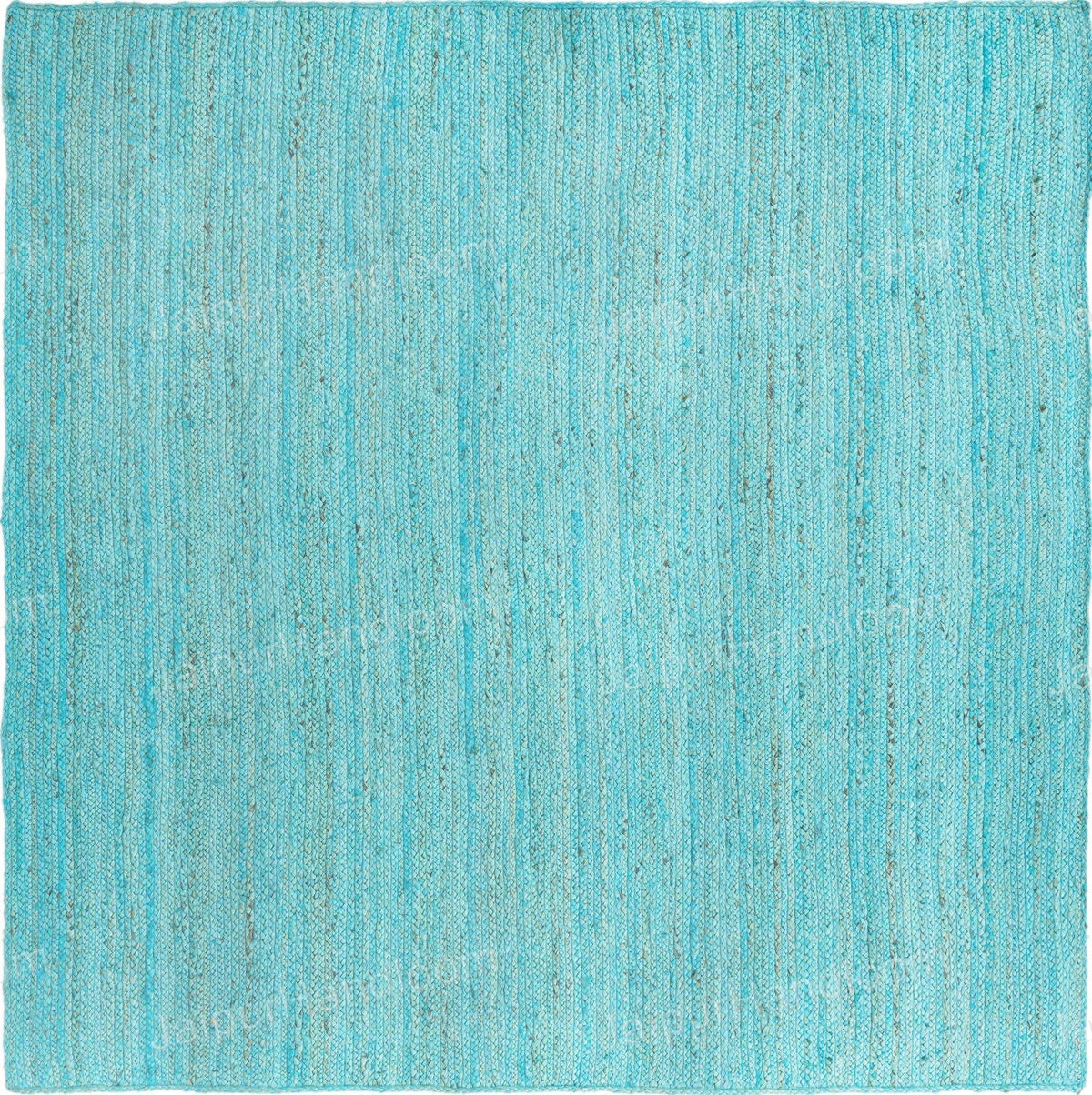 Beige Blue Jute Braided Runner Rugfor Living Room – Bohemian handmade by LoomifyHome
