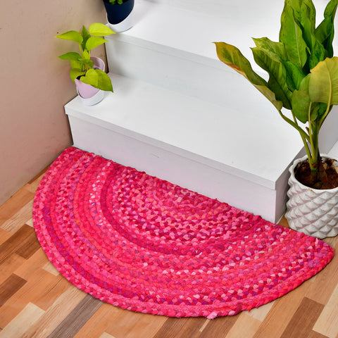White Beige Jute Braided Half Moon Doormatfor Living Room – Heritage Weave handmade by LoomifyHome
