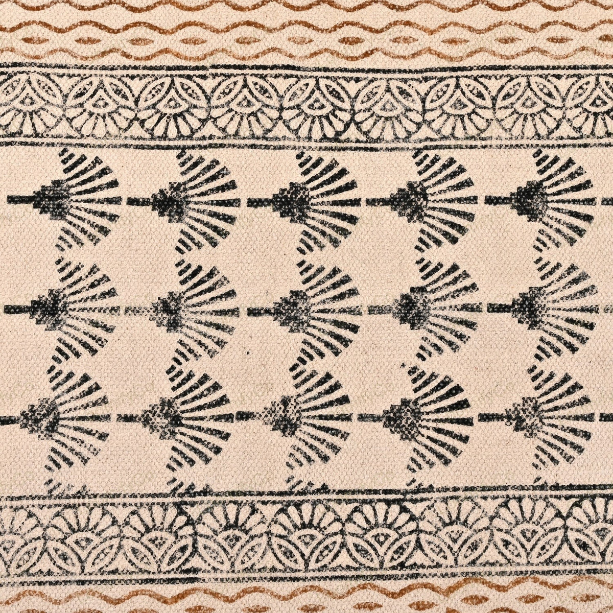 Block Printed Handmade Cotton Runner Rug
