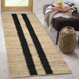 Hand Loomed Natural Jute Runner/Rug, Braided Jute Runner