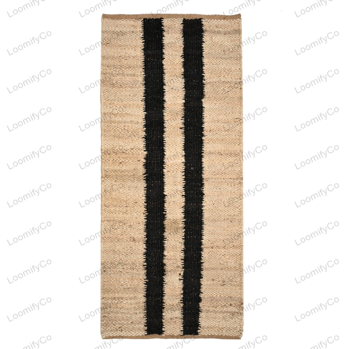 Hand Loomed Natural Jute Runner/Rug, Braided Jute Runner