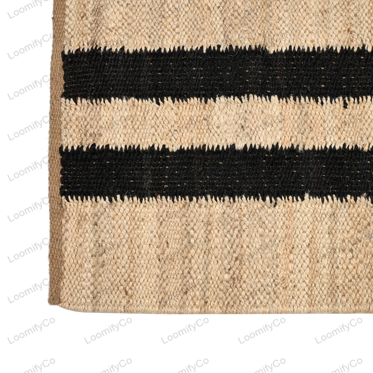 Hand Loomed Natural Jute Runner/Rug, Braided Jute Runner