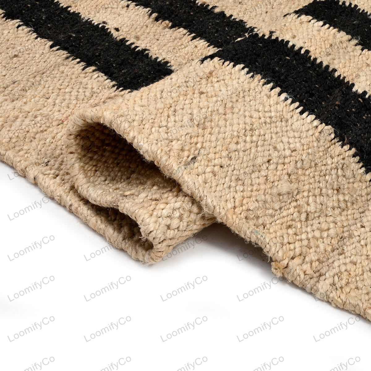 Hand Loomed Natural Jute Runner/Rug, Braided Jute Runner