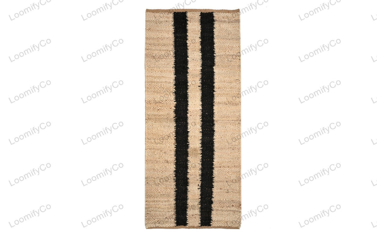 Hand Loomed Natural Jute Runner/Rug, Braided Jute Runner