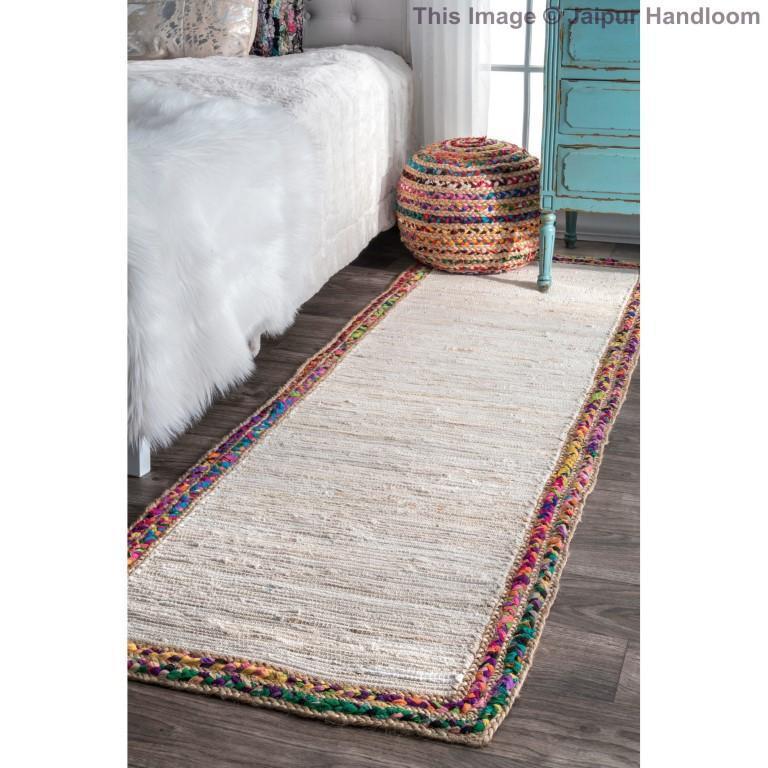 Beige Blue Jute Braided Oval Rugfor Living Room – 24 x 36 handmade by LoomifyHome