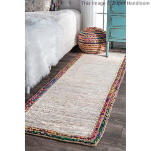 Beige Blue Jute Braided Oval Rugfor Living Room – 24 x 36 handmade by LoomifyHome