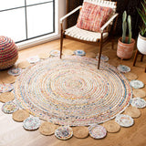 Beige Blue Jute Braided Round Rugfor Living Room – Artisan Style 5 handmade by LoomifyHome