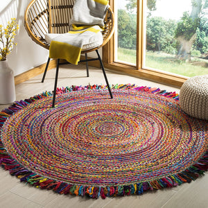 Beige Blue Jute Braided Round Rugfor Living Room – Artisan Style 30 handmade by LoomifyHome