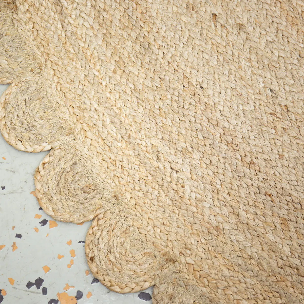Beige Blue Jute Braided Round Rugfor Living Room – Artisan Style 3 handmade by LoomifyHome
