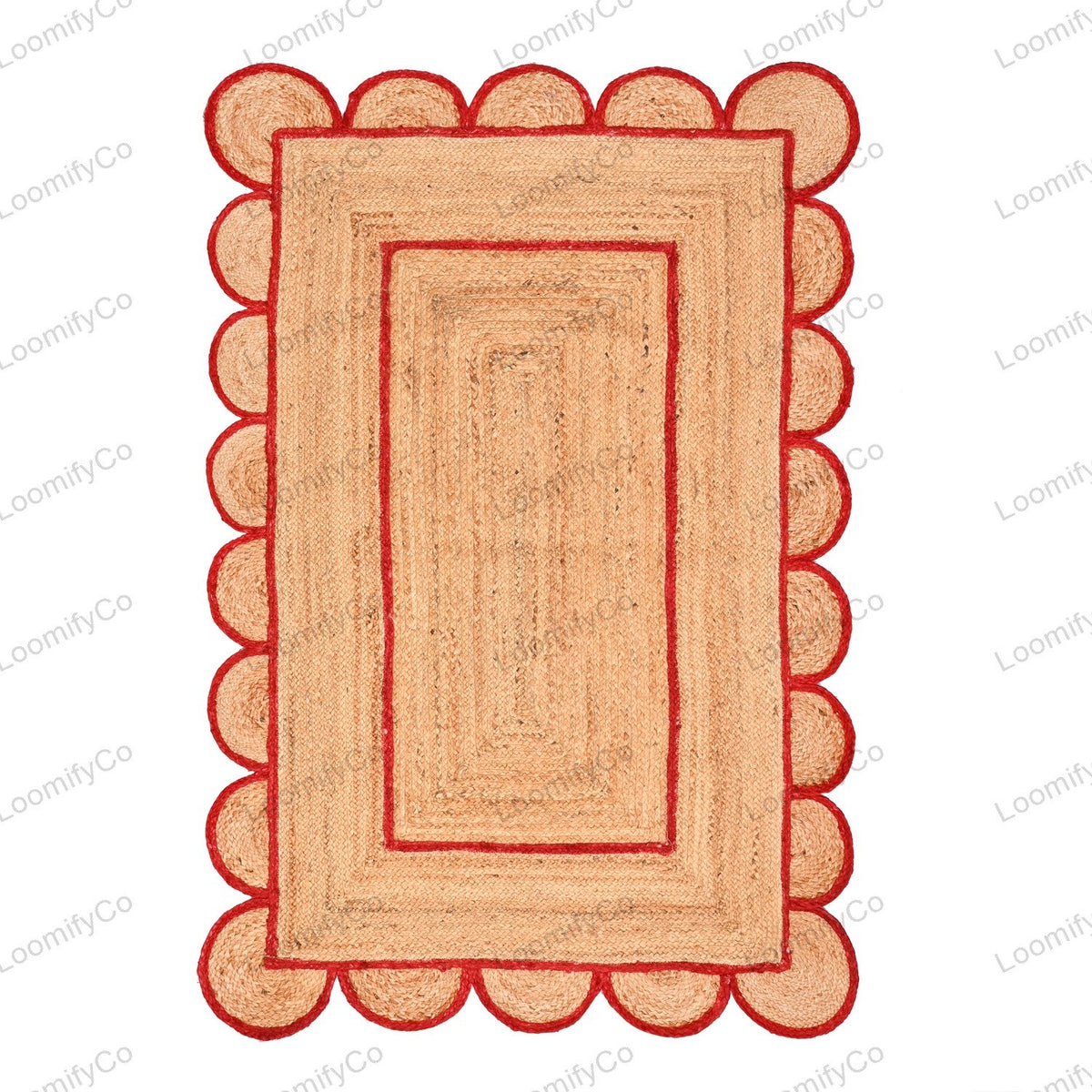 Natural Jute Rug Scalloped Edge Rug, Scalloped Jute Rug, Bohemian Rug, Jute Scalloped Rug, Jute Rug Rectangular, Scallop