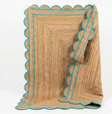Natural Jute Rug Scalloped Edge Rug, Scalloped Jute Rug, Bohemian Rug, Jute Scalloped Rug, Jute Rug Rectangular, Scallop
