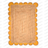 Natural Jute Scalloped Rug, Bohemian Scallop Rug Jute Runner Rug Jute Area Rug Boho Decor Rug 8x10 Scallop Jute Rug