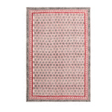 Custom Size Cotton Rug Boho Area Rug Cotton Carpet Handwoven Cotton Block Print Rug Washable Area Carpet for Living room,