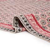 Custom Size Cotton Rug Boho Area Rug Cotton Carpet Handwoven Cotton Block Print Rug Washable Area Carpet for Living room,