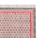 Custom Size Cotton Rug Boho Area Rug Cotton Carpet Handwoven Cotton Block Print Rug Washable Area Carpet for Living room,