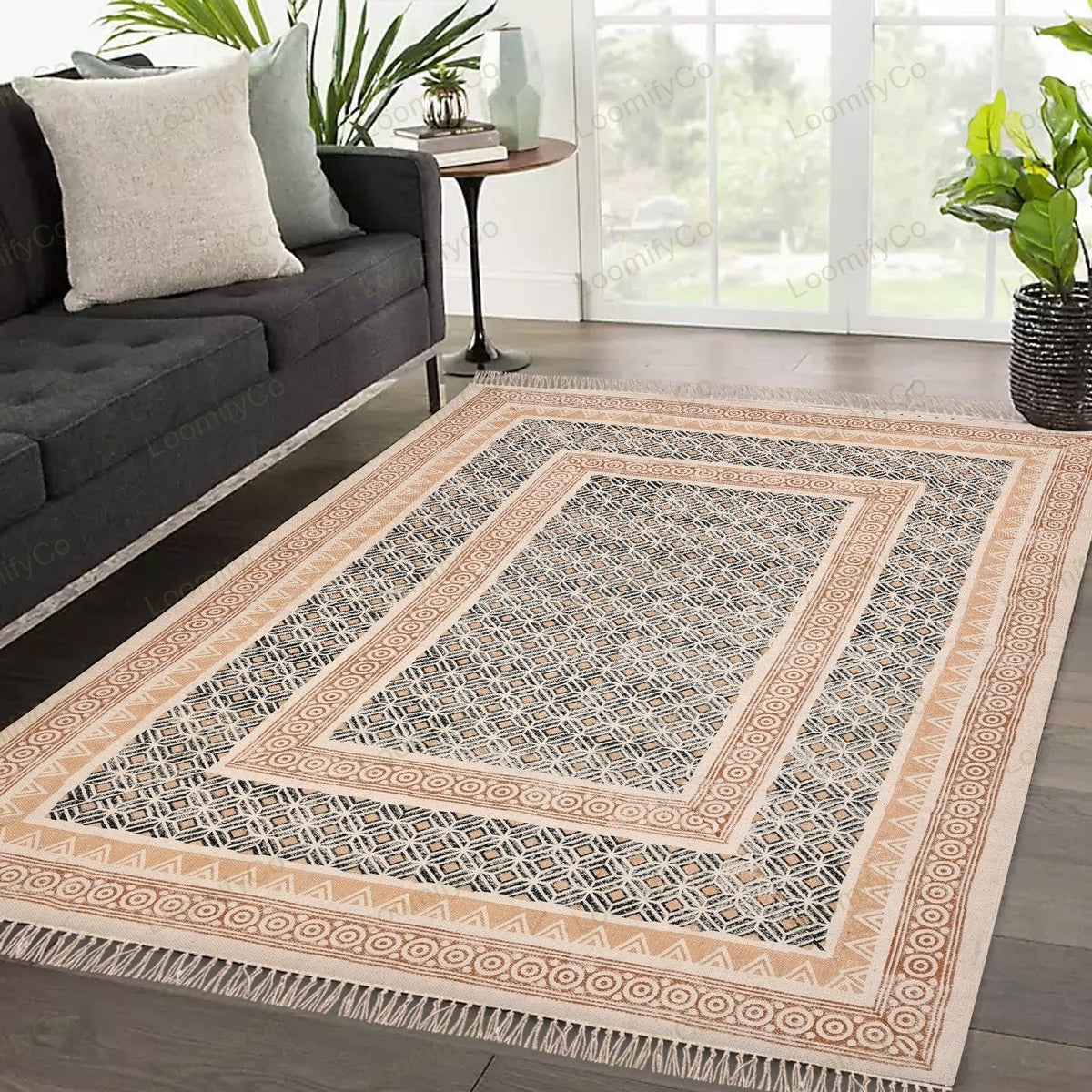 Washable Rugs, Extra Large Rug for Living Room/Bedroom/Dining Room, Washable Cotton Rug, Machine Washable Rug, Woven Kitchen