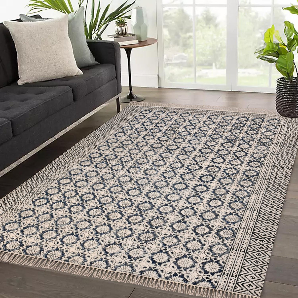 Boho Washable Cotton Rug for Living Room, Bedroom Large Size Machine Washable Cotton Area Rug Oversized Woven Rug Custom