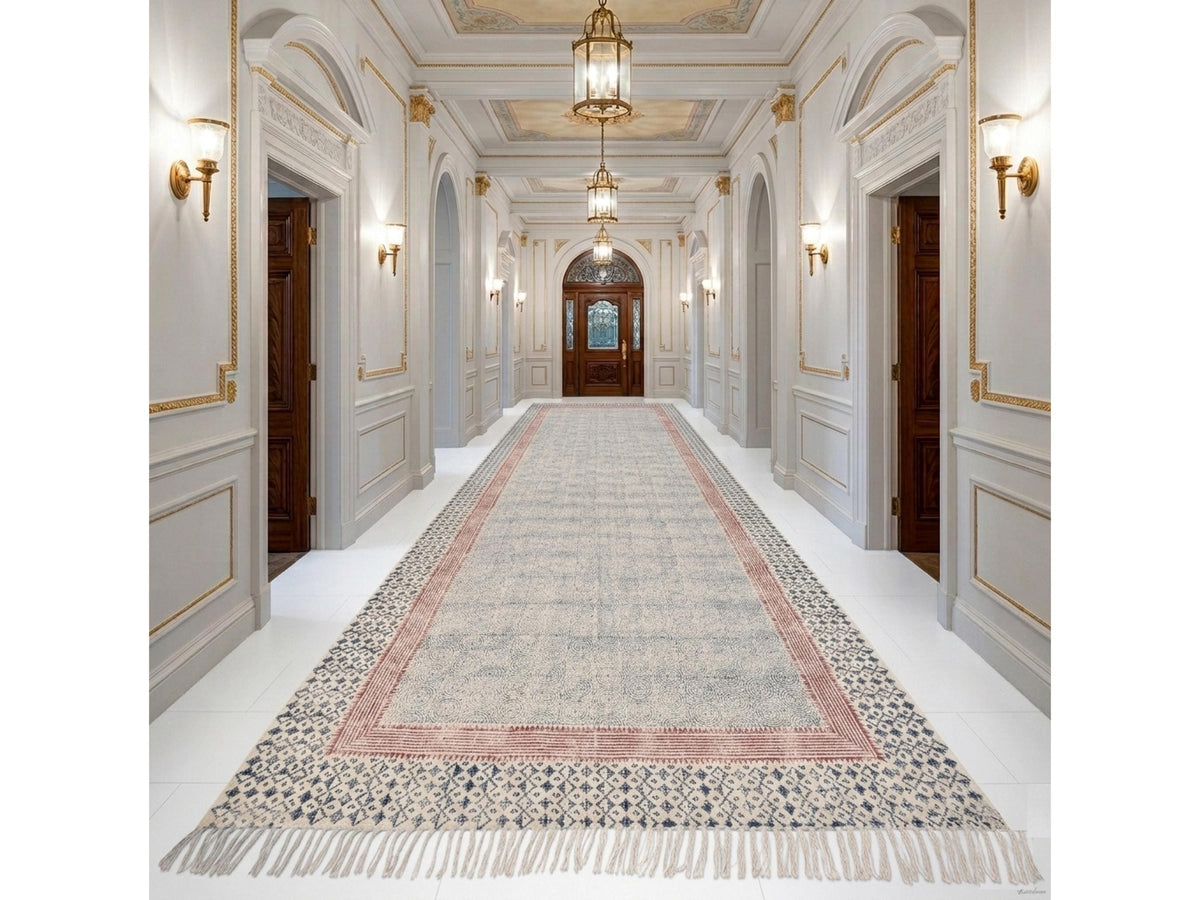 Handwoven Cotton Area Rug Oversized Rug or Big Size Carpets for Large Space living room, Dining room, Bedroom, Hallways