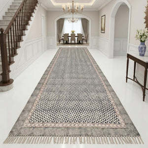 Extra Large Cotton Area Rug for living room , Dining Room, Kitchen, Bedroom, Long size Hand block print Runner, Boho carpet