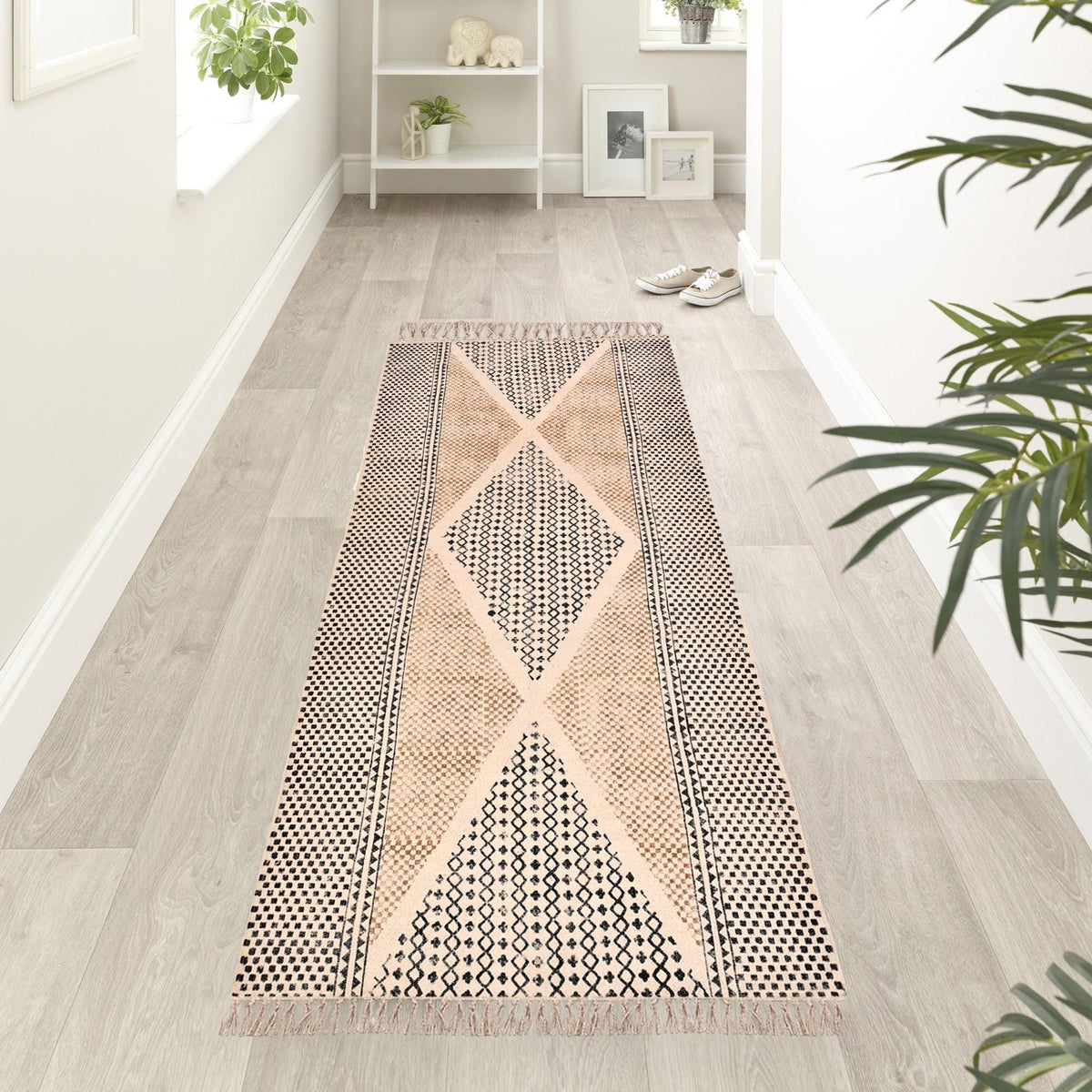 Long Washable Hallway Runner Soft Cotton Runner Rug Washable Non Slip Extra Long Hallway Rug, Cotton Carpet for Entryway, Kitchen,Bedroom