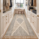 Long Washable Hallway Runner Soft Cotton Runner Rug Washable Non Slip Extra Long Hallway Rug, Cotton Carpet for Entryway,
