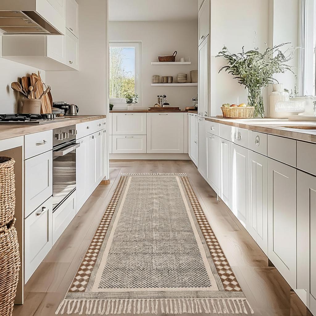 Extra Long Cotton Hallway Runner Rug Non Skid Soft Washable Rug Runners for Hallways Runner Carpet for Bedroom, Living Room