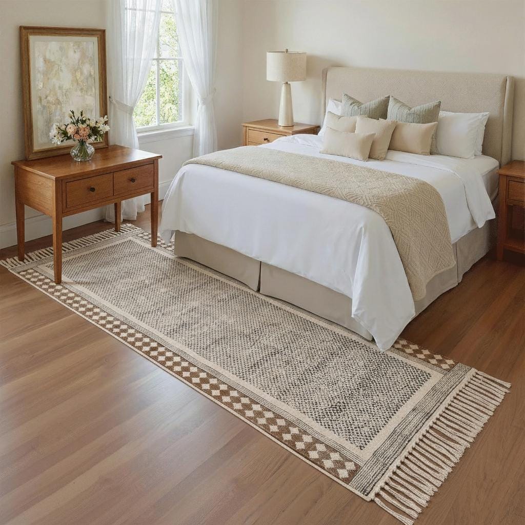 Extra Long Cotton Hallway Runner Rug Non Skid Soft Washable Rug Runners for Hallways Runner Carpet for Bedroom, Living Room